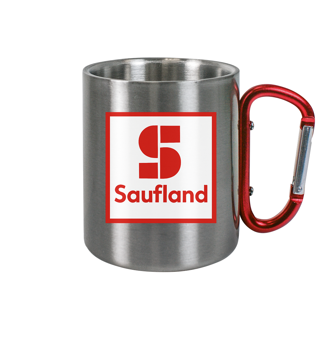 Saufland - Edelstahl Tasse