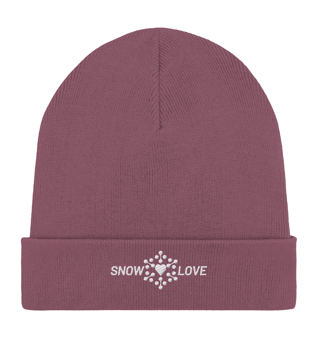 Snowlove - bestickt - Organic Rib Beanie