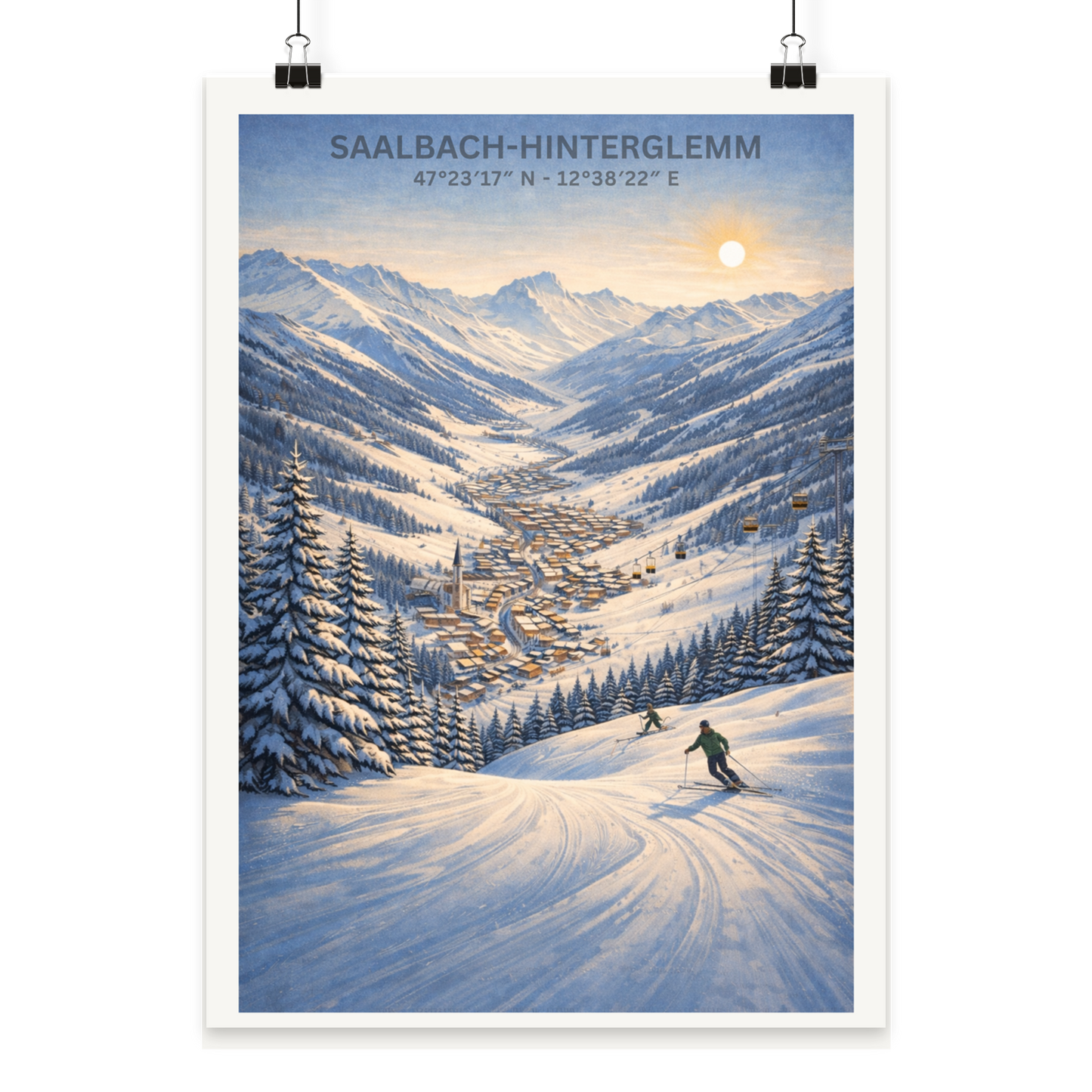Saalbach-Hinterglemm - Poster Din A4 (hoch)