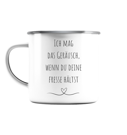 Ich mag das Geräusch  - Emaille Tasse (Silber)