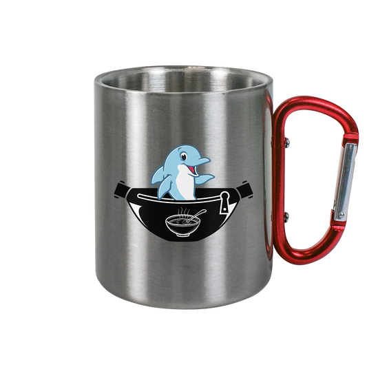 Delfin, Bauchtasche & Suppe - Edelstahl Tasse