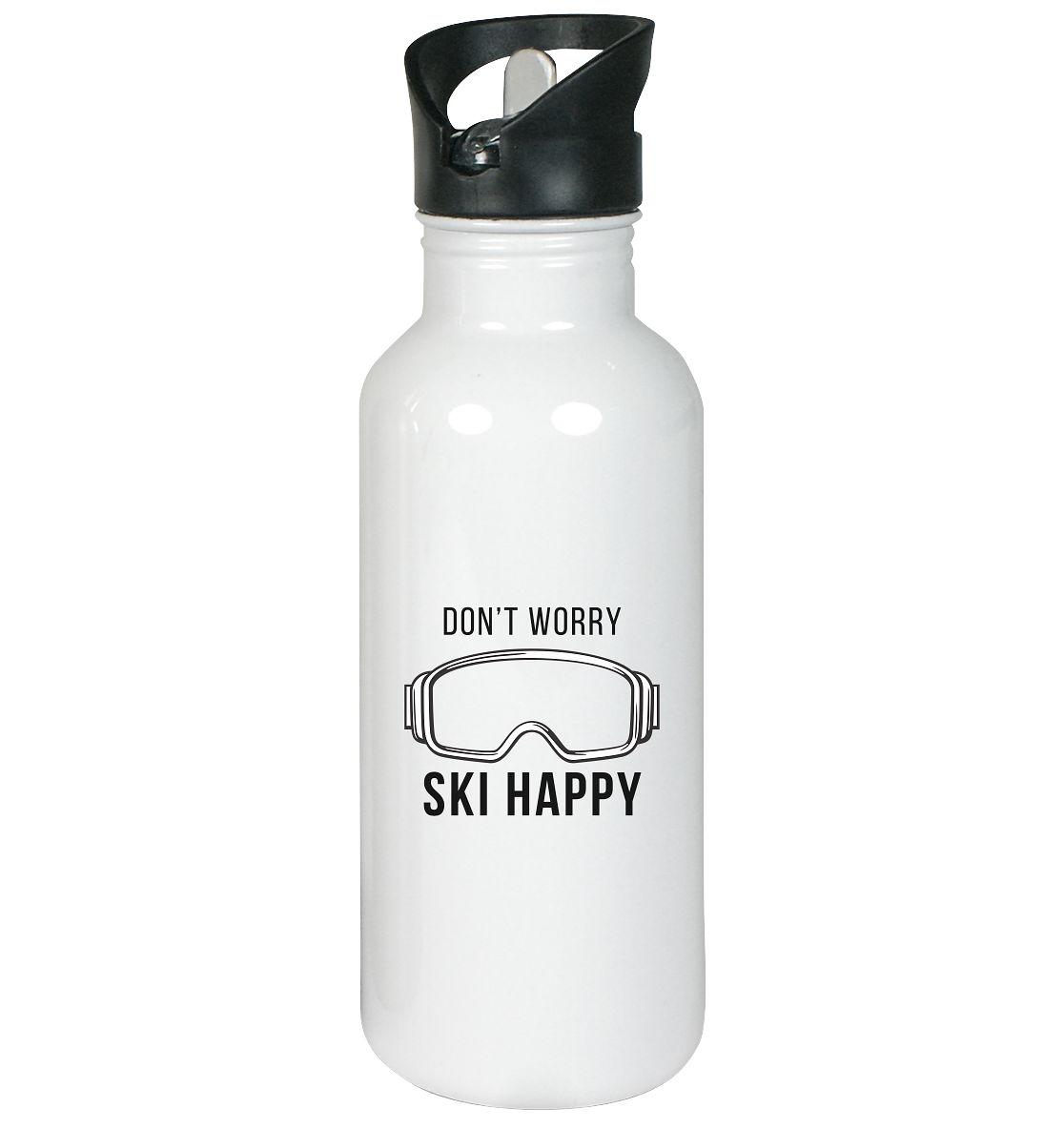 Don't worry SKI happy - Edelstahl-Trinkflasche