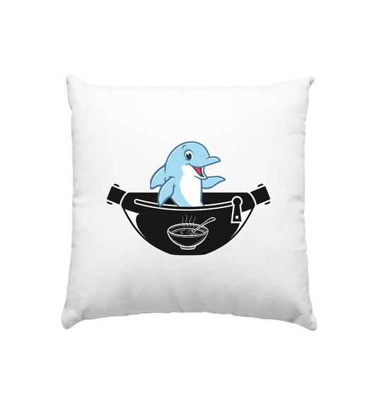 Delfin, Bauchtasche & Suppe - Kissen 40x40cm