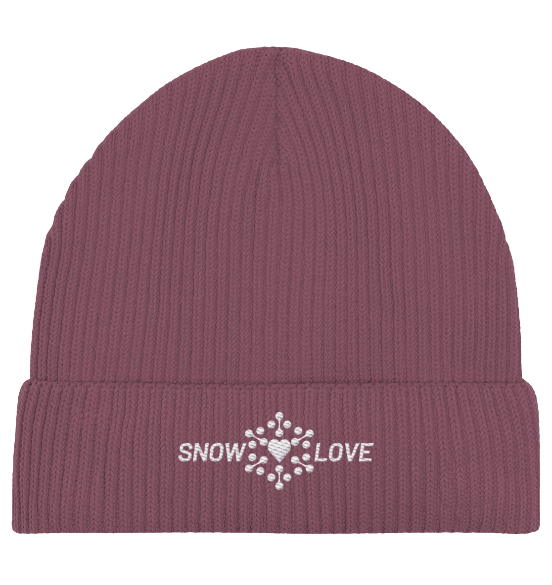 Snowlove - bestickt - Organic Fisherman Beanie