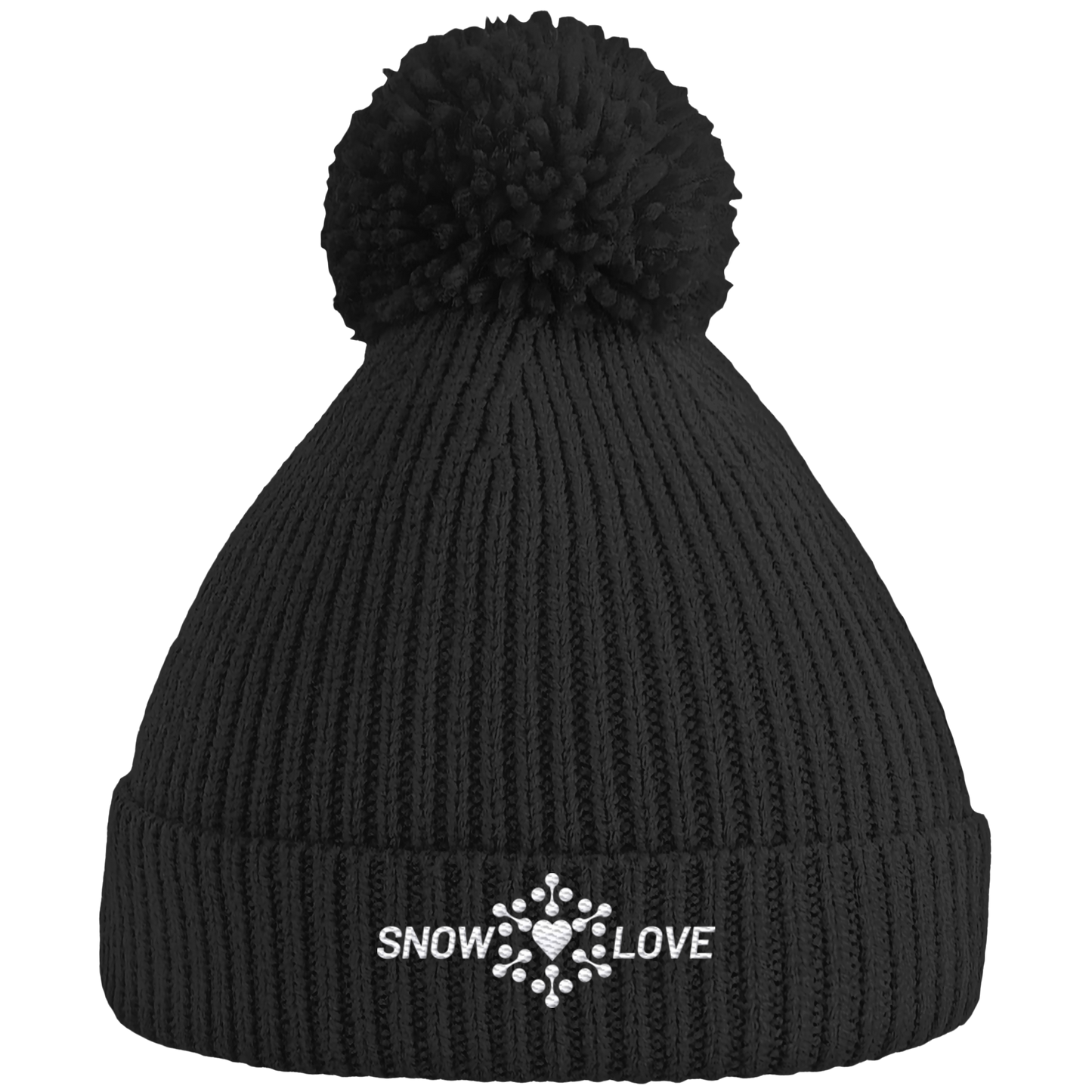 Snowlove - bestickt - Pom Pom Beanie