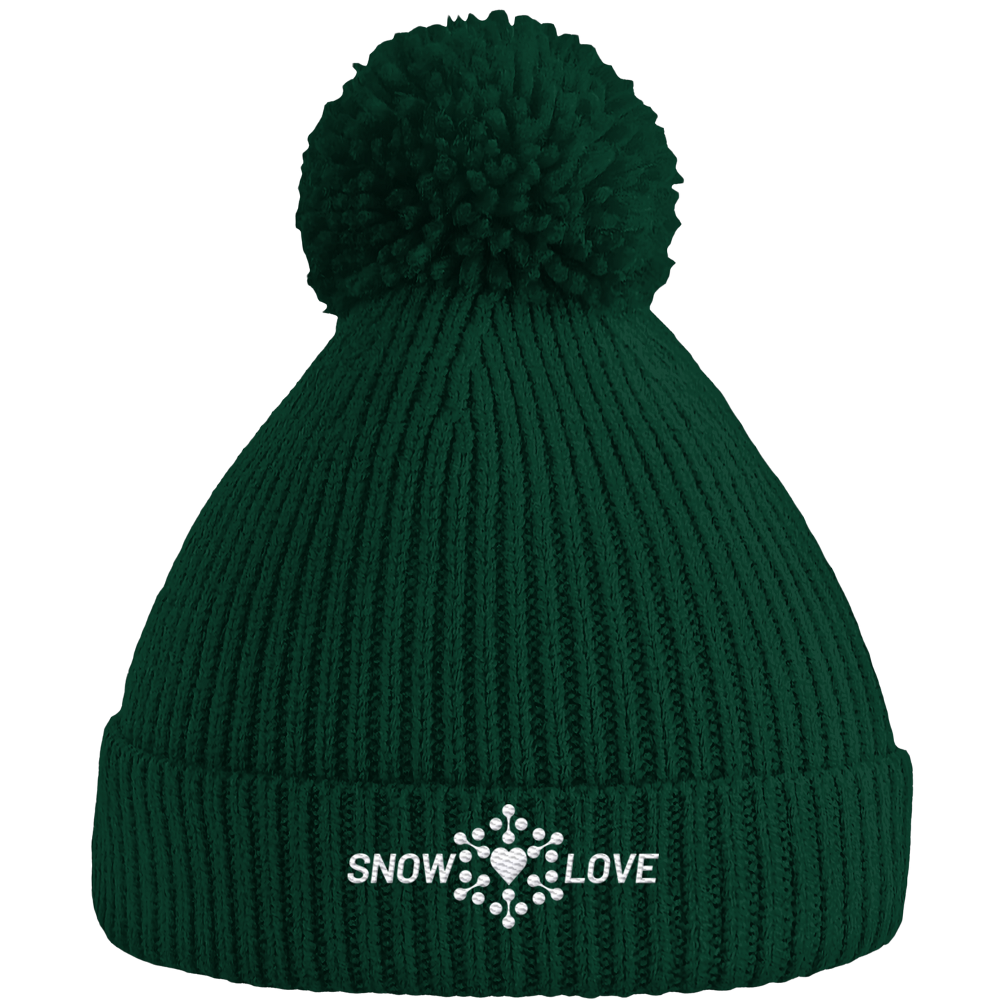 Snowlove - bestickt - Pom Pom Beanie