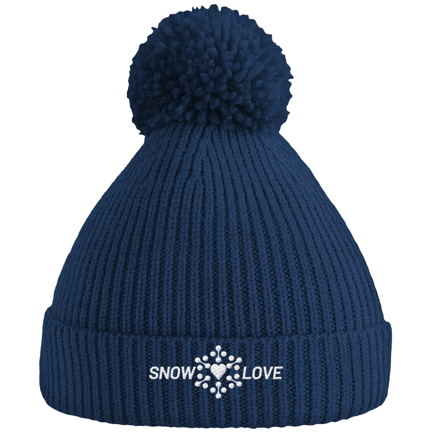 Snowlove - bestickt - Pom Pom Beanie