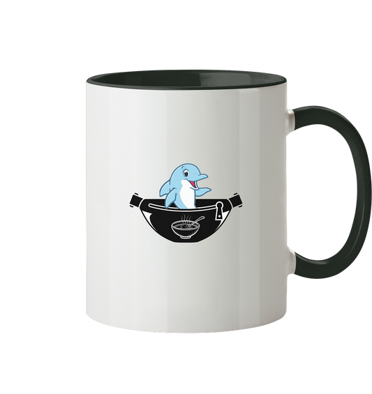 Delfin, Bauchtasche & Suppe - Tasse zweifarbig