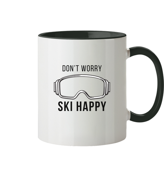 Don't worry SKI happy - Tasse zweifarbig